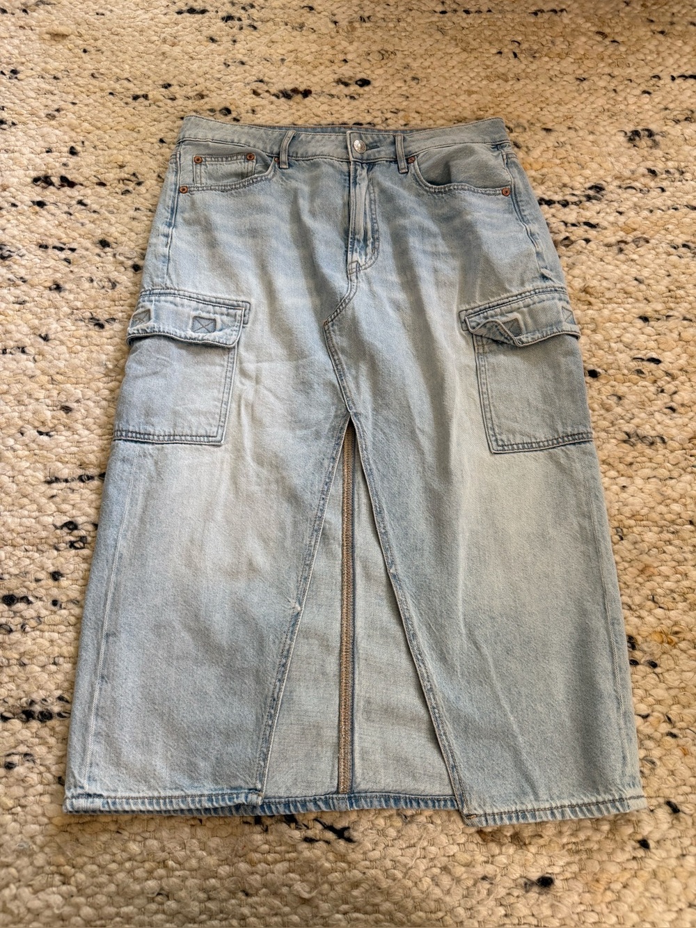 American Eagle High Rise Denim Midi Skirt size 8